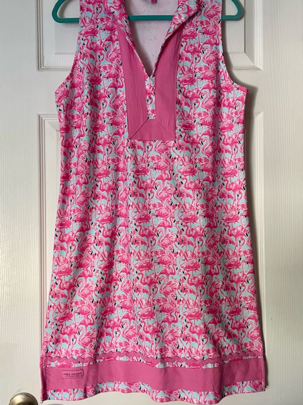 Simply Southern Pink Flamingo Print Sleeveless Mini Dress - Picture 2 of 7
